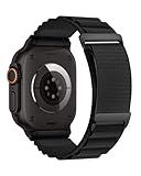 Alpine Loop Compatible With Apple Watch Ultra 3/Ultra 2/Ultra, 49mm 46mm 45mm 44mm 42mm 41mm 40mm 38mm Alpine Nylon Watch Band for iWatch Ultra/SE 3/SE 2/SE Series 11 10 9 8 7 6 5 4 3 2 1 (A-Black, 44/45/46/49/42mm-(Series 1/2/3))