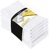Utopia Kitchen White Cloth Napkins [12 Pack, 18x18 Inch] Absorbent Cotton Blend Washable and Reusable for Dinner, Restaurant, Lunch, Wedding and Hotel