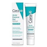 CeraVe Acne Control Gel, 2% Salicylic Acid Treatment With Glycolic Acid + Lactic Acids + Niacniamide, Acne Gel Helps Clear Blemishes Without Over Drying, Alcohol Free & Oil Free, 1.35 Fl Oz