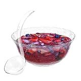 Large Clear Plastic Punch Bowl Set with Ladle, 8 Quart Serving Bowl for Parties, Clear Plastic 5 oz Serving Ladle, Embroidered Punch Bowl with Serving Ladle for Parties, BPA-free