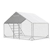CHIKENCOOP 9.8 x 6.5 x 6.5 ft Metal Chicken Coop, Chicken Run with Cover