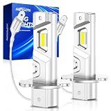 Marsauto H3 Fog Light Bulb, 600% High Bright H3ll H3 Led Fog Lights 12,000LM 6500K White Strong Penetration,1:1 Mini Szie Plug & Play Fog Bulb for Car, Truck, SUV, Pack of 2
