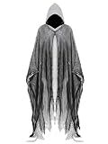 Grim Reaper Hooded Cloak for Men Women Halloween Costumes Cosplay Props