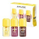 Amuse Seoul Banana Lip Oil Mini Trio – Skincare-Infused Hydrating Vegan Lip Oil, Banana-Scented, Lightweight Non-Sticky Glossy Finish, with Peptide & Rice-Based PDRN