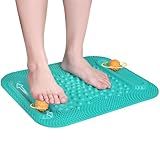 Atsuwell Acupressure Foot Massage Mat, 5-Zone Reflexology Mat with Dual Massage Ball Tracks, Portable Foot Pressure Point Pad for Stress Relief, Arch & Heel Pain, Home & Gym Use, 20.1'' x 17 ''