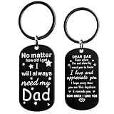 DDTEAN Father's Day Keychain for Dad from Daughter Son, Sentimental Gift for Husband, Birthday Christmas Thanksgiving Gift Idea