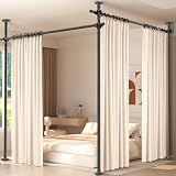 Room Divider for Room Separation, 4-10ft(H) 28-140inch(W), Black