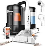 Ailltopd Portable Spot Cleaner Machine for Carpet and Upholstery, 15Kpa Handheld Spot Cleaner & Carpet Extractor for Pet, Car, Stars, Couch, Furniture, with Dual BrushHeads and Carpet Cleaner Solution