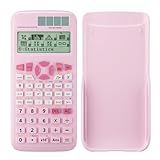 Scientific Calculators,Rudnia Pink Solar Calculators with 4-line Display,10+2 Digits and 552 Function Calculator,Ideal for Middle High School and College Students (Pink)