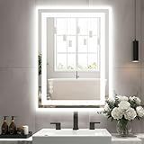 Sweetcrispy 24"x32" Smart Anti-Fog LED Bathroom Mirror with Lights and Front Light & Backlit, 3 Color Temperatures, Dimmable, Memory Function, Rectangle Modern Vanity Mirror