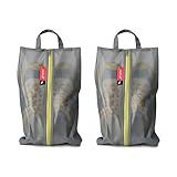 pack all Shoe Bag for Travel, Water-Resistant Shoe Pouch for Gym, Odor-Resistant Soccer Cleats Bag for Sport (Grey, 2-Pack)