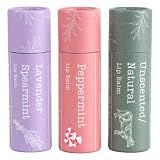 Hearth & Homestead - Handmade Beef Tallow Lip Balm Collection | Organic & Natural Lip Stick Moisturizer - for Women and Men - Ideal Gift - Unscented/Peppermint/Lavender-Spearmint (Set of 3 .33 oz)