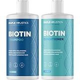 Rosemary Biotin Shampoo and Conditioner Set - Volumizing Shampoo and Conditioner for Thinning Hair for Women & Men with Nourishing B Vitamins - Color Safe Sulfate Paraben & Silicone Free (8 Fl Oz)