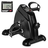 Mini Exercise Bike, AGM Under Desk Bike Pedal Exerciser Foot Cycle Arm & Leg Pedal Exerciser with LCD Screen Displays