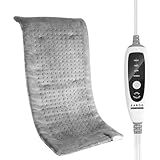 Heating Pad for Back,4lb Weighted Heating Pads for Pain Relief & Cramps,Moist Heat Pads for Neck,Shoulder,Knee, Leg,Birthday Gifts for Women,Men,12"×24",4 Heat Settings, Auto Off, Light Grey