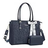 MOSISO Laptop Bag for Women, 17-17.3 inch PU Leather Tote Bag