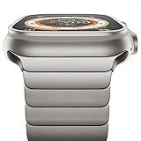 NewWays Metal Band Compatible with Apple Watch Ultra 2 Band 49mm Series 10 46mm 45mm(Series 9/8/7) 44mm (Series 6/5/4 SE) 42mm(Series 1/2/3), iWatch Ultra SE Stainless Steel Link Bands, Titanium