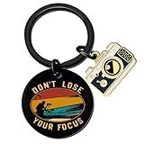 VMHEFAV Cool Photographer Gifts for Him Unique Camera Keychain Gifts for Photographers Photography Enthusiasts Men Boyfriend Husband Inspirational Birthday Fathers Day Gift Idea-Don't Lose Your Focus