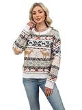 Aetosophis Ugly Christmas Sweater Women Funny Winter Warm Plus Size Christmas Santa Sweater Womens Oversized 2025 Trendy Holiday Long Winter Dressy Lightweight Pullover for Women 2026-C Patterns-M