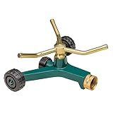 Orbit 58257N Lawn and Garden 3-Arm Metal Sprinkler with Wheel Base