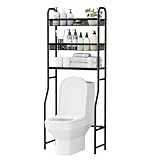 STORAGEIDEAS 3 Tier Over The Toilet Storage Shelf, Black Bathroom Over The Toilet Storage Rack, Space Saving Above Toilet Storage Shelf with Vinyl Mesh Surface, Bathroom Toilet Shelf Rack Organizer