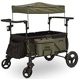Jeep Deluxe Wrangler Stroller Wagon with Cooler Bag and Parent Organizer by Delta Children, Black/Green