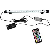 COVOART 15 inches LED Aquarium Light, 2.5W Fish Tank Light Underwater Light Submersible Crystal Glass Lights, 21 LED Beads 12 Colors 19 Modes Brightness Adjustable Memory Function IP68 Waterproof
