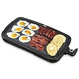 DASH Deluxe Everyday Electric Griddle with Dishwasher Safe Removable Nonstick Cooking Plate for Pancakes, Burgers, Eggs and more, Includes Drip Tray + Recipe Book, 20” x 10.5”, 1500-Watt - Black