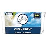 Glade 1-Wick Scented Candle Jar, Clean Linen, Air Freshener Infused with Essential Oils, 4.08 Oz, 2 Count