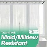 Mrs Awesome Clear Shower Curtain Liner with 3 Magnets, 72x72 Premium Flexible Sturdy Plastic Shower Curtain for Bathroom Lightweight, Waterproof, Clear