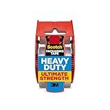 Scotch Heavy Duty Shipping Packing Tape, Clear, Holiday Shipping Supplies, 1.88 in. x 27.7 yd., 1 Tape Roll with Dispenser