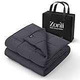 ZonLi Weighted Blanket (60"x80", 20lbs, Dark Grey) Queen Size Weighted Blanket for Adults, High Breathability Heavy Blanket, Soft Material with Premium Glass Beads