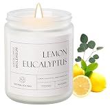 Molensun Lemon Eucalyptus Scented Candle, Soy Wax 7 oz