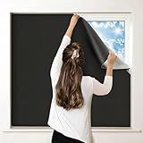 Petaholic 100% Blackout Curtains for Bedroom, Portable DIY Window Blinds, No Drill Window Shades & Blackout Blinds with Stickers & Tabs for Travel, Dorm Room, Media Room (118" x 57")