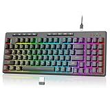 Redragon K517 Pro Wireless Gaming Keyboard, RGB Backlit, Tri-Mode BT/2.4GHz/USB-C, 96% Mechanical Feel 94 Keys Computer Keyboard with 4 Macro Keys, Number Pad, 4000mAh Battery for Win/MAC