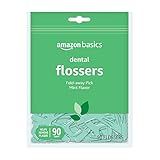 Amazon Basics Mint Dental Flossers, 90 Count, 1 Pack (Previously Solimo)