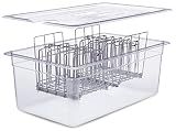 VÄESKE Large Sous Vide Container with Lid and Rack Kit | 26 QT | Durable Polycarbonate and Rust-Resistant Stainless Steel Sous Vide Accessories | Works with Anova, Inkbird, and Most Sous Vide Cookers