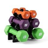 CAP Color Series Neoprene Dumbbell Set with Rack, Multicolor, 32 lb