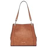 Calvin Klein Reyna Novelty Triple Compartment Shoulder Bag, Caramel Mix