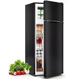 Tehanld 4.5 Cu.Ft Mini Fridge Freezer for Dorm/Office, 2-Door, Quiet