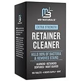 Retainer Cleanser Tablets Invisalign Cleaner, Removes Odors Discoloration Stains and Plaque 4 Month Supply Denture Cleansers Retainers Mouth Guards Denture Bath Mint by M3