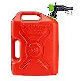 Scepter SmartControl 5 Gallon 18.9 Liter Plastic Dual Handle Diesel Gas Container Jug with Controllable Flow Nozzle Spout, Red