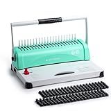OFFNOVA Binding Machine, 21-Hole 450 Sheets Paper Comb Binding Machine for Letter Size / A4 / A5 Paper, Easy to Punch Handle, Adjustable Margin, Book Binder with 100 PCS 3/8'' Comb Binding Spines