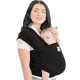 KeaBabies Baby Wrap Carrier, All in 1 Original Baby Carrier (Trendy Black)