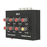 7 Band Sound Equalizer, Output Input, 12dB High Bass Adjustment, Two Channel Digital Equalizer, 3.5mm Interface, for Recording, Streaming, Podcasting