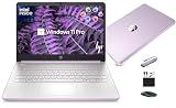 HP 14” Laptop Ultra-Portable Computer 2026 Student Business, MS Office, Copilot AI, Intel 4-Core CPU, 4GB RAM, 628GB Storage (128GB UFS+500GB Ext), Long Battery, MaxsolAccessory, Win 11 Pro, Lavender