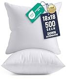 Utopia Bedding 18x18 Pillow Inserts, Set of 2, White – Indoor Decorative Throw Pillows for Bed, Sofa & Couch – Soft, Supportive & Fluffy Cushion Inserts