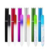 6 Pack Glass Nail File with Case, Crystal Fingernail Files Set, Double Sided Finger Nail Files, Professional Manicure Nail Care for Women