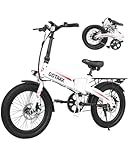 Gotrax R1 20" Folding Electric Bike with 40 Miles (Pedal-assist1) by 48V Battery, 20Mph Power by 350W, Weighs Only 45lbs, LCD Display & 5 Pedal-Assist Levels, Suitable for Leisure Riding&Commuting WHI
