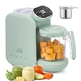 Chefhandy Baby Food Maker with Stainless Steel Steam Basket, One Step 5-in-1 Baby Food Processor Steamer Blender & Steam Cleaning, Auto Cooking, Puree & Baby Warmer with 6 Food Pouches, BPA-Free,Green